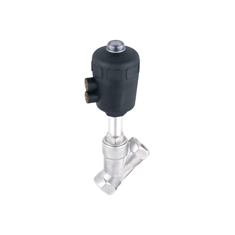 JZF Series 2/2 Way Plastic Thread Connection Actuator Piston Pneumatic Angle Seat Valve