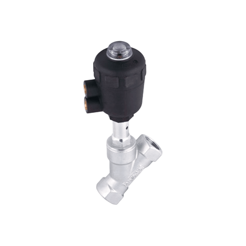 JZF Series 2/2 Way Plastic Thread Connection Actuator Piston Pneumatic Angle Seat Valve