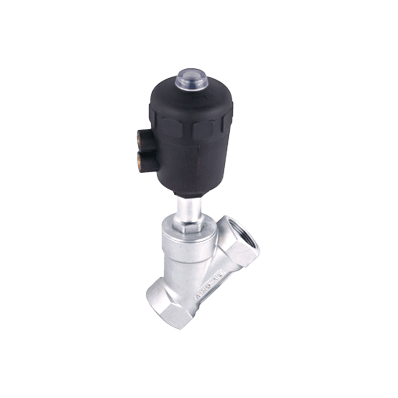 JZF Series 2/2 Way Plastic Thread Connection Actuator Piston Pneumatic Angle Seat Valve