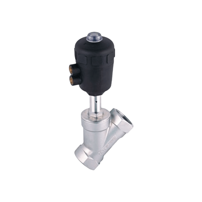 JZF Series 2/2 Way Plastic Thread Connection Actuator Piston Pneumatic Angle Seat Valve