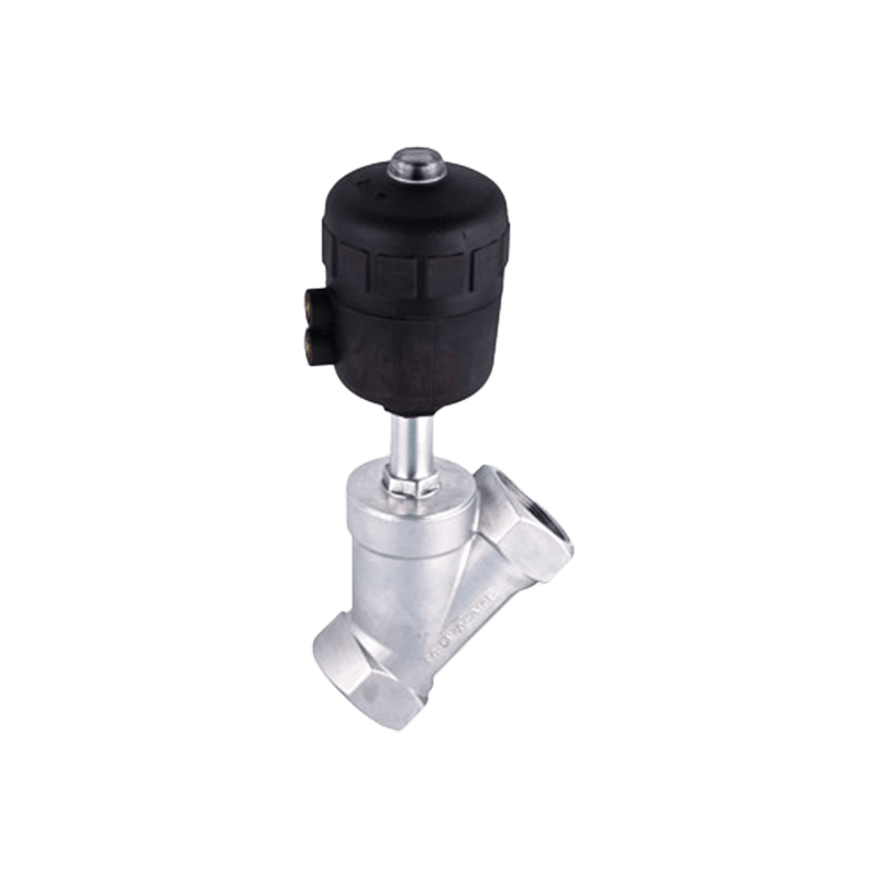 JZF Series 2/2 Way Plastic Thread Connection Actuator Piston Pneumatic Angle Seat Valve